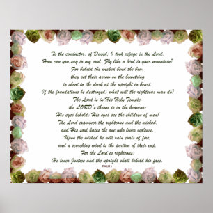 Psalm 11 Schriftkunst - Göttliche Gerechtigkeit &  Poster