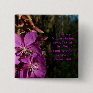 Psalm-120:1, das Scripture-Blumen-Knopf anregt Button