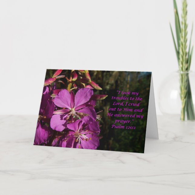 Psalm-120:1 Psalm der Ermutigungs-Blumen-Karte Karte (Vorderseite)