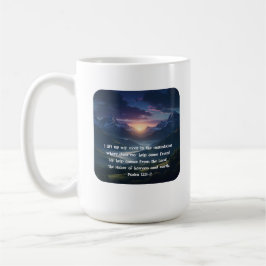 Psalm 121:1-2 Bergsonnenaufgang Christlicher Glaub Kaffeetasse