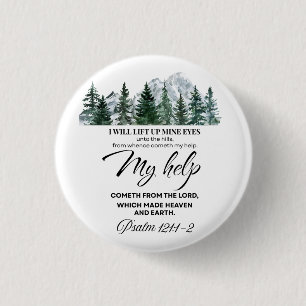 Psalm 121:1-2 Ich werde meine Augen hochheben Berg Button
