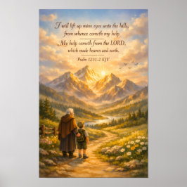 Psalm 121:1-2 KJV-Schriftplakat | Christliche Kuns Poster