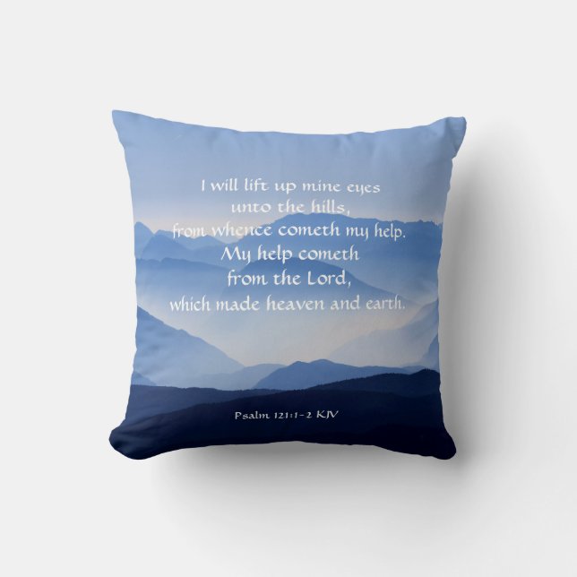 Psalm 121:1-2 Meine Hilfe kommt vom Herrn  Kissen (Vorderseite)