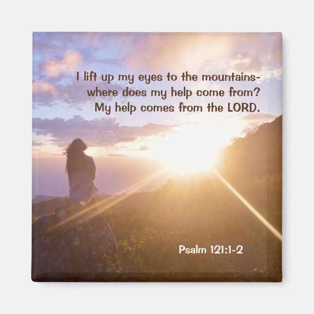 Psalm 121:1-2 Meine Hilfe kommt vom Herrn Magnet (Vorne)