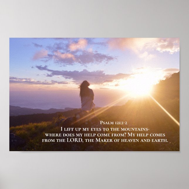 Psalm 121:1-2 Meine Hilfe kommt vom Herrn Poster (Vorne)