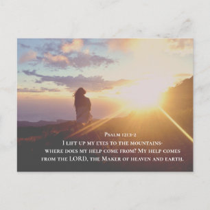 Psalm 121:1-2 Meine Hilfe kommt vom Herrn Postkarte