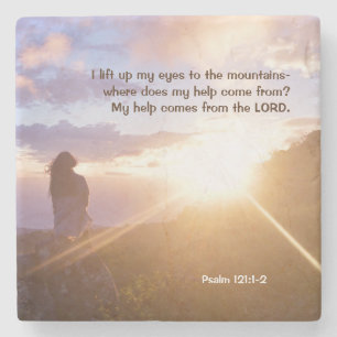 Psalm 121:1-2 Meine Hilfe kommt vom Herrn Steinuntersetzer