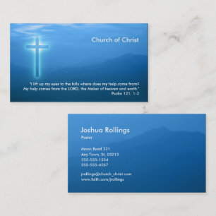 Psalm 121; 1 2% pipe% glühendes christliches Kreuz Visitenkarte