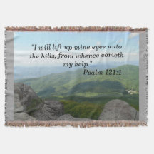 Psalm-121:1 Wurfs-Decke blaues Ridge Moutains