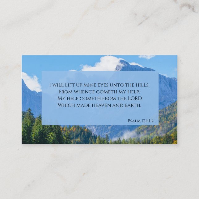 Psalm 121 1und 2 Church Business Card Visitenkarte (Vorderseite)