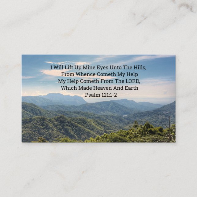 Psalm 121 1und 2 Church Business Card Visitenkarte (Vorderseite)
