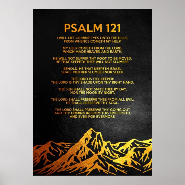 Psalm 121 Bibelverse Poster (Vorne)