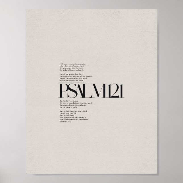 Psalm 121 - "Ich heben meine Augen auf die Hügel" Poster (Vorne)
