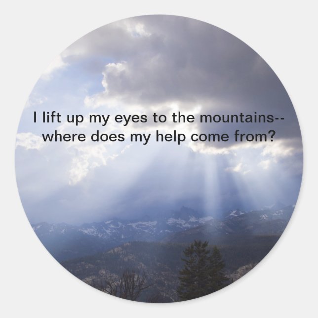 Psalm 121 runder aufkleber (Vorderseite)