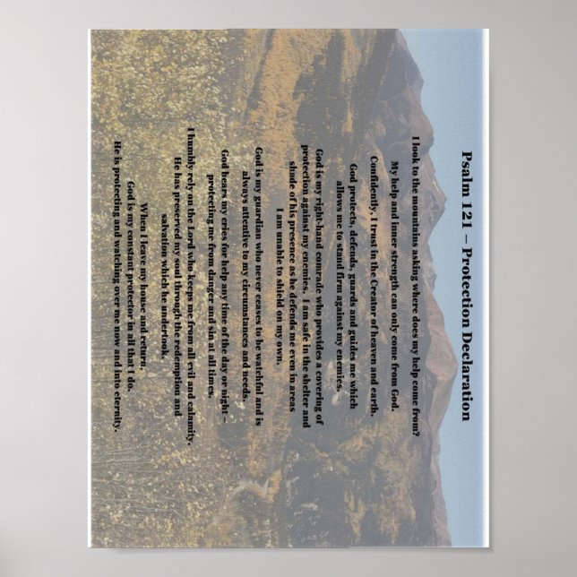 Psalm 121 Schutzerklärung Poster (Vorne)