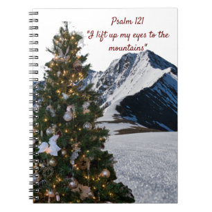 Psalm 121 Weihnachtsbaum Berge Notizbuch Notizblock