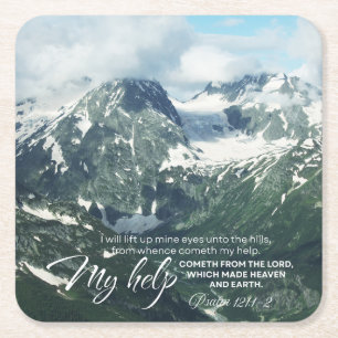 Psalm 121 werde ich meine Augen zu den Hügeln hoch Rechteckiger Pappuntersetzer