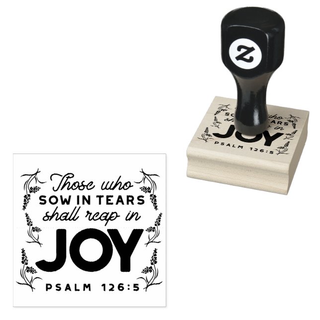 Psalm 126:5 Scripture Typography – Reap in Joy Gummistempel (Stempel)