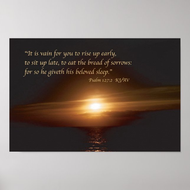 Psalm 127:2 Schrift Drucken Poster (Vorne)