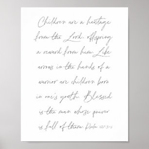 Psalm 127:3-5 Script Poster