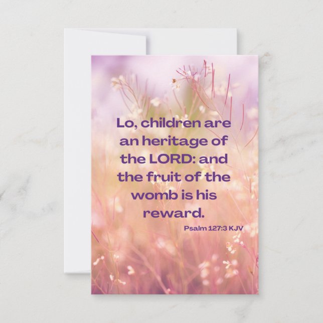 Psalm 127:3 KJV Bibelschrift Pic Begrüßung Karte (Vorderseite)