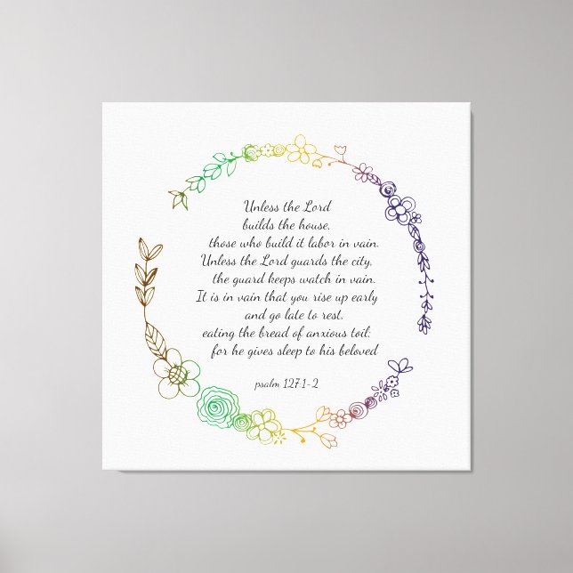 Psalm 127 Leinwand (Vorderseite)