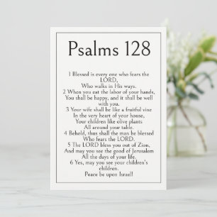 Psalm 128 Bibelvers, modern einfache Minimal- Karte
