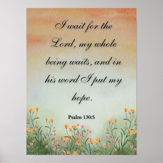 Psalm 130:5 „Ich warte auf den Herrn“ Poster-Wandk Poster (Vorne)