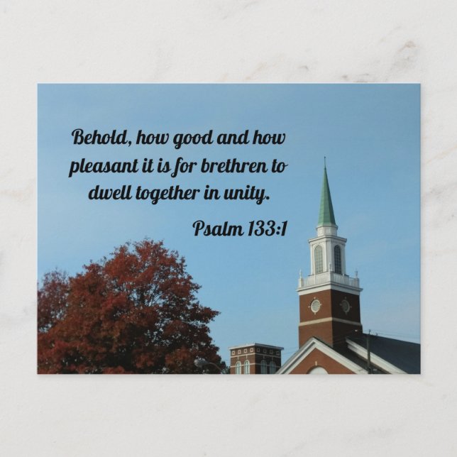 Psalm 133:1 Siehe, wie gut und wie angenehm Postkarte (Vorderseite)