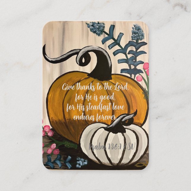Psalm 136:1 "Give danke" Scripture Business Cards Visitenkarte (Vorderseite)