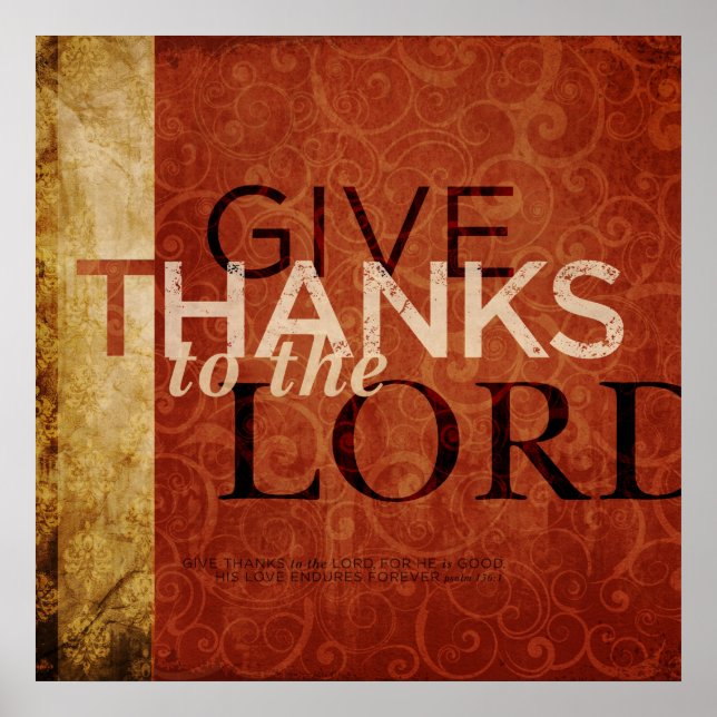 Psalm 136:1 poster (Vorne)