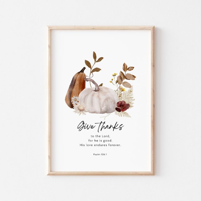 Psalm 136:1 Schriftposter – Danket  Poster (Von Creator hochgeladen)