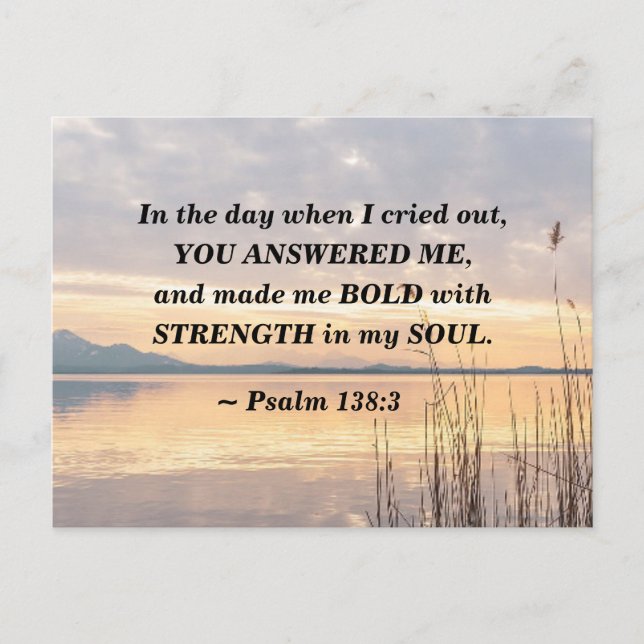 Psalm 138:3 Du hast mich zu einem kühlen Sonnenunt Postkarte (Vorderseite)