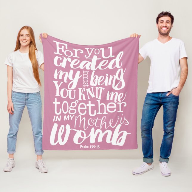 Psalm 139:13 Denn du hast mein intimstes Wesen ges Fleecedecke (Beispiel)
