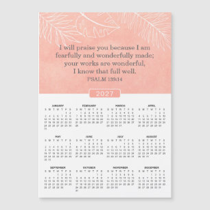 Psalm 139:14 2027 Rosa Kalender-Magnet Magnetkarte
