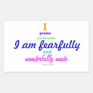 Psalm 139:14 (Aufkleber) Rechteckiger Aufkleber