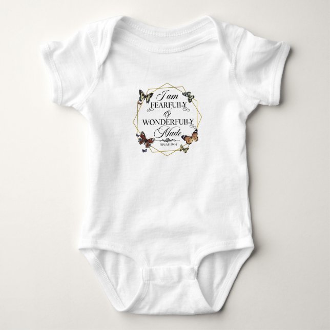 Psalm 139 14 Christlich Bibelverse Zitat Baby Strampler (Vorderseite)