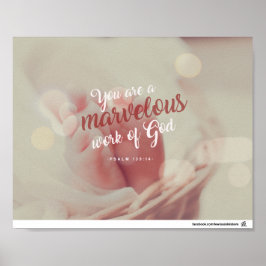 Psalm 139:14 - Du bist ein wunderbares Werk Gottes Poster