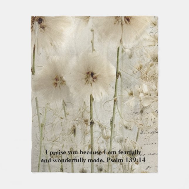 Psalm 139: 14 Fleece-Decke Fleecedecke (Vorderseite)