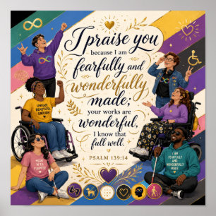 Psalm 139:14 - Furchtbar und wunderbar gemacht   I Poster