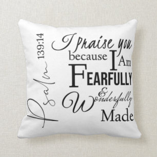 Psalm 139:14 Furchtbar wunderbar Christlich gemach Kissen