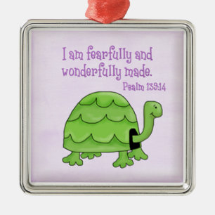 psalm 139:14 kids christian turtle ornament aus metall