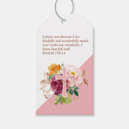 Psalm 139:14 Rosa Aquarellblume Geschenkanhänger