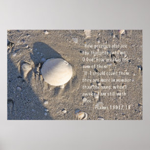 Psalm-139:17 - 18 drucken, Muschel-Version Poster