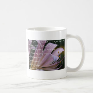 Psalm-139:1 - 3 Flieder-Lilie Kaffeetasse