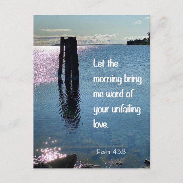 Psalm 143:8 Unausbleibende Liebe-Schrift Postkarte (Vorderseite)