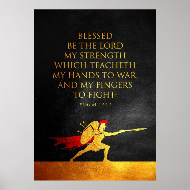 Psalm 144:1 Bibelverse Poster (Vorne)