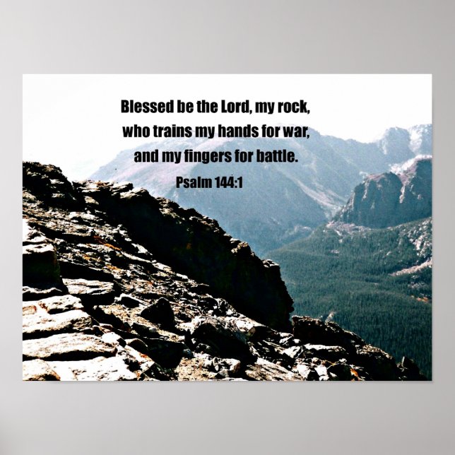 Psalm 144:1 Gesegnet sei der Herr.. Poster (Vorne)