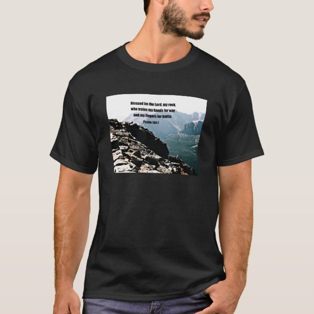 Psalm 144:1 Gesegnet sei der Herr.. T-Shirt (Vorderseite)