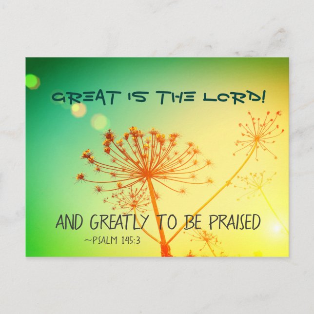 Psalm 145:3 Groß ist der Herr, Bibelverse Postkarte (Vorderseite)